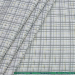 Shirt Fabric Grasim 100% Cotton Check Colour Grey N White