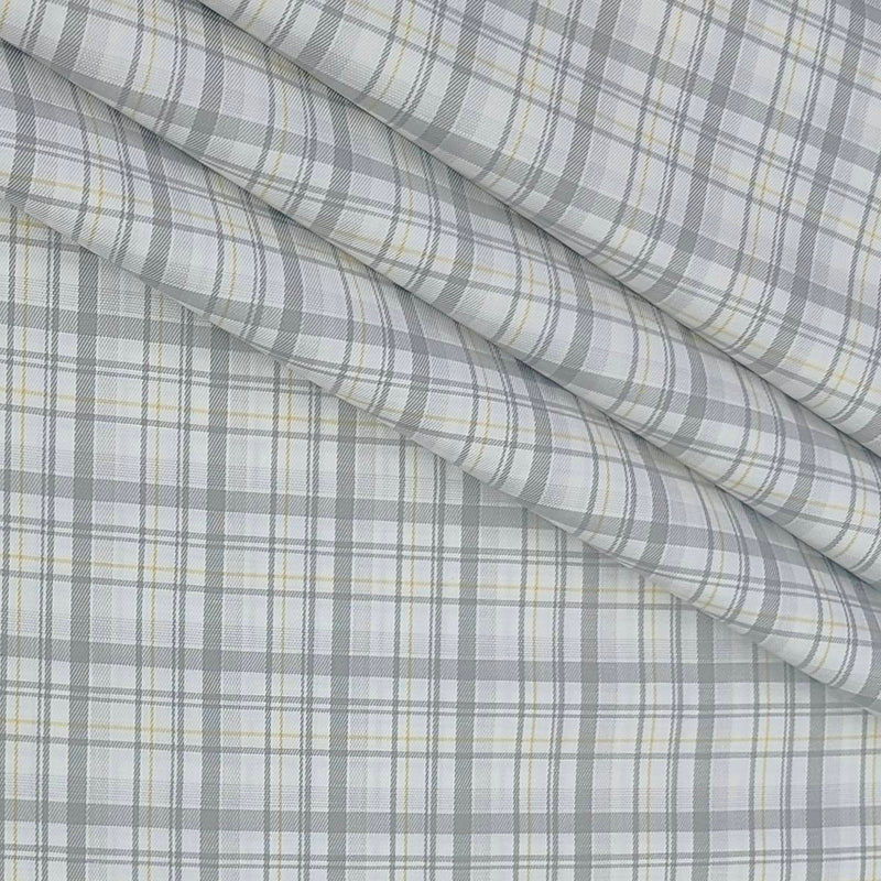 Shirt Fabric Grasim 100% Cotton Check Colour Grey N White