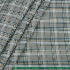 Shirt Fabric Grasim 100% Cotton Check Colour Grey N Brown