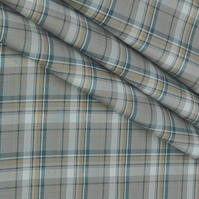 Shirt Fabric Grasim 100% Cotton Check Colour Grey N Brown