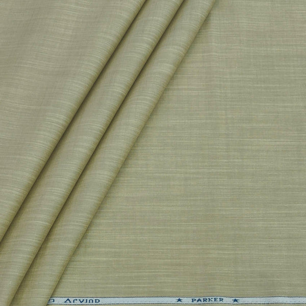 Shirt Fabric Arvind Pure Cotton Slub Colour Beige