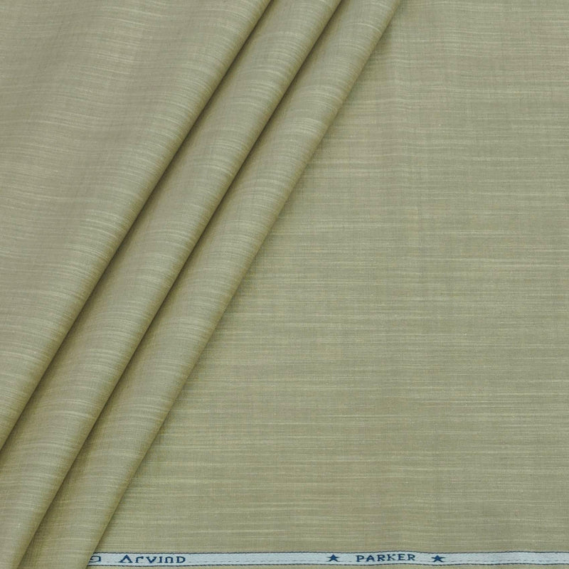 Shirt Fabric Arvind Pure Cotton Slub Colour Beige