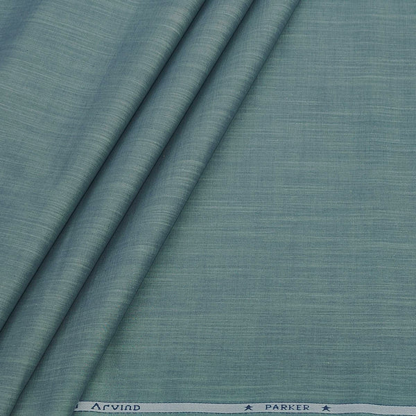 Shirt Fabric Arvind Pure Cotton Slub Colour Greenish Grey