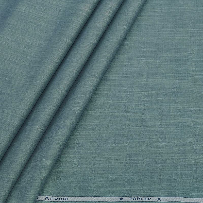 Shirt Fabric Arvind Pure Cotton Slub Colour Greenish Grey