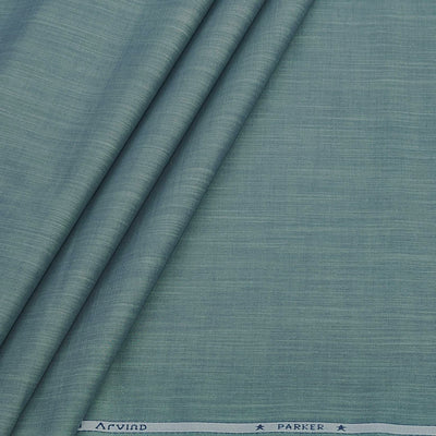 Shirt Fabric Arvind Pure Cotton Slub Colour Greenish Grey