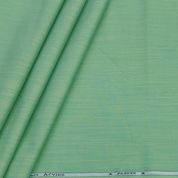 Shirt Fabric Arvind Pure Cotton Slub Colour Dull Green