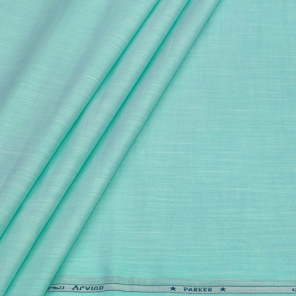 Shirt Fabric Arvind Pure Cotton Slub Colour Mint Green