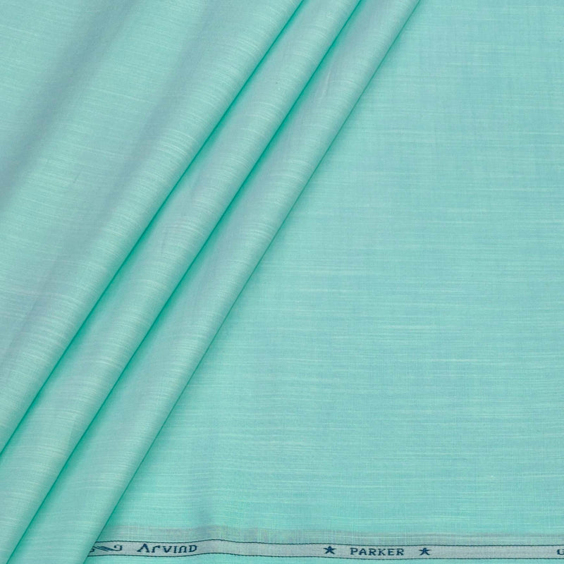 Shirt Fabric Arvind Pure Cotton Slub Colour Mint Green