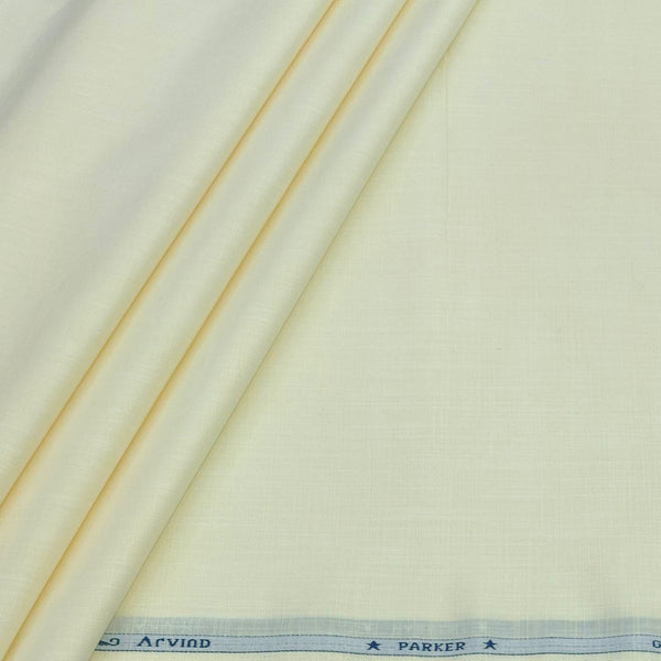 Shirt Fabric Arvind Pure Cotton Slub Colour Almond