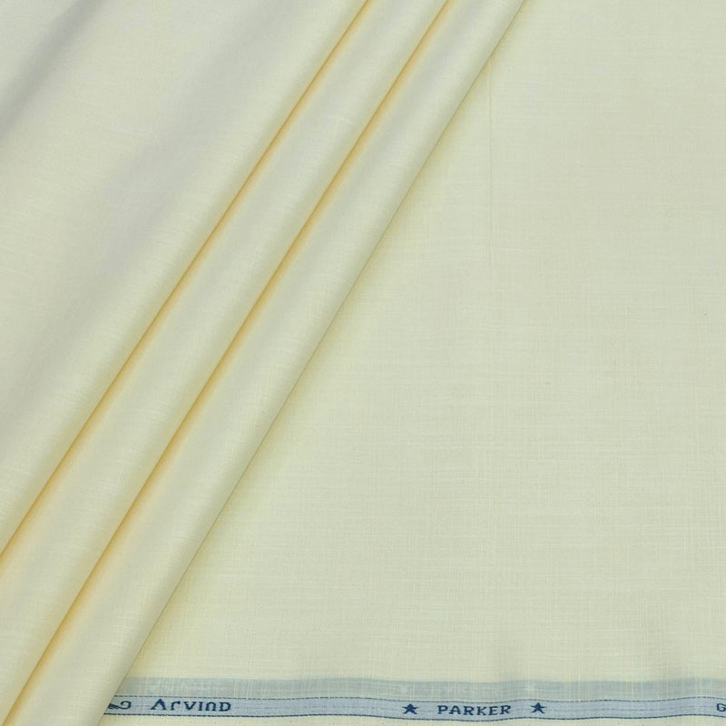 Shirt Fabric Arvind Pure Cotton Slub Colour Almond