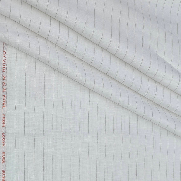 Shirt Fabric Arvind 60 Lea Pure Linen Broad Lining Colour Brown N White