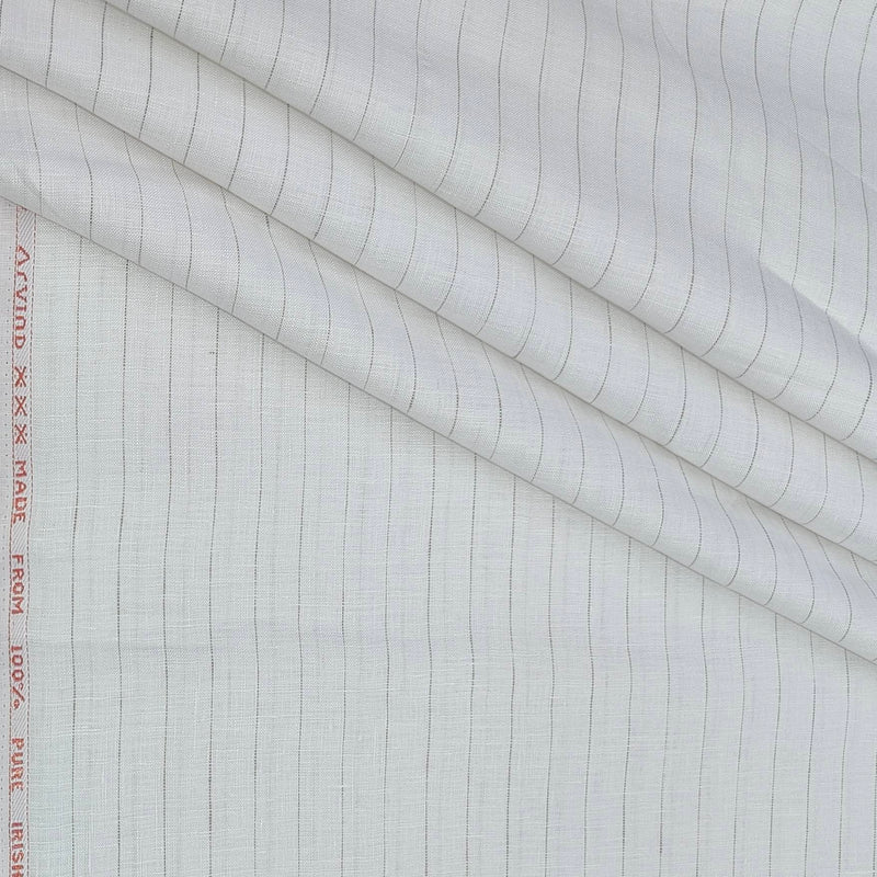 Shirt Fabric Arvind 60 Lea Pure Linen Broad Lining Colour Brown N White