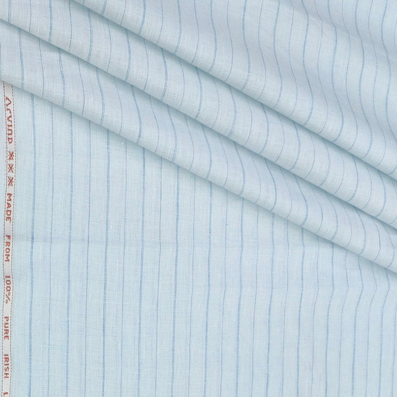 Shirt Fabric Arvind 60 Lea Pure Linen Broad Lining Colour Sky Blue