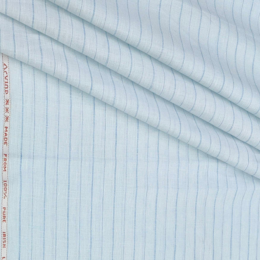 Shirt Fabric Arvind 60 Lea Pure Linen Broad Lining Colour Sky Blue