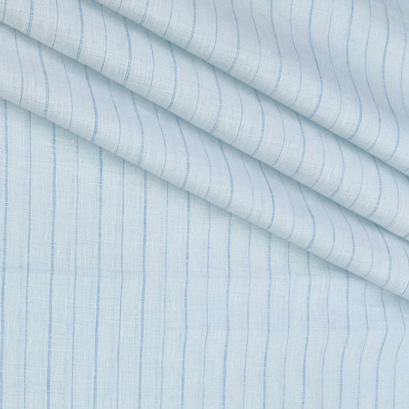 Shirt Fabric Arvind 60 Lea Pure Linen Broad Lining Colour Sky Blue