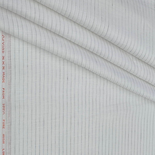 Shirt Fabric Arvind 60 Lea Pure Linen Lining Colour Grey N White