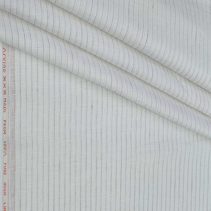 Shirt Fabric Arvind 60 Lea Pure Linen Lining Colour Grey N White