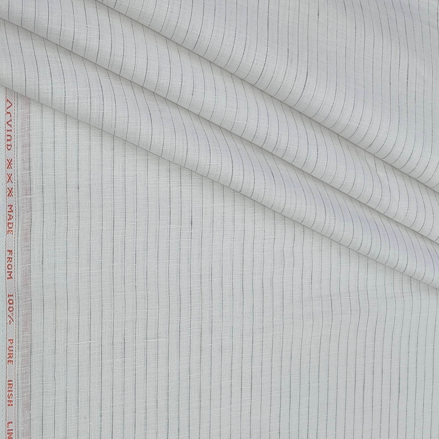 Shirt Fabric Arvind 60 Lea Pure Linen Lining Colour Grey N White