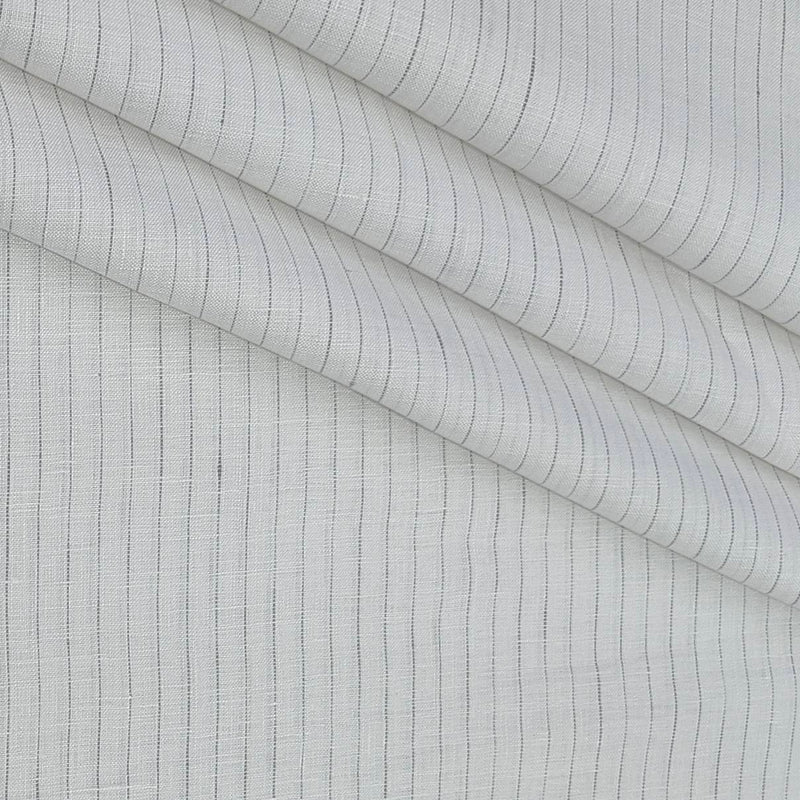 Shirt Fabric Arvind 60 Lea Pure Linen Lining Colour Grey N White