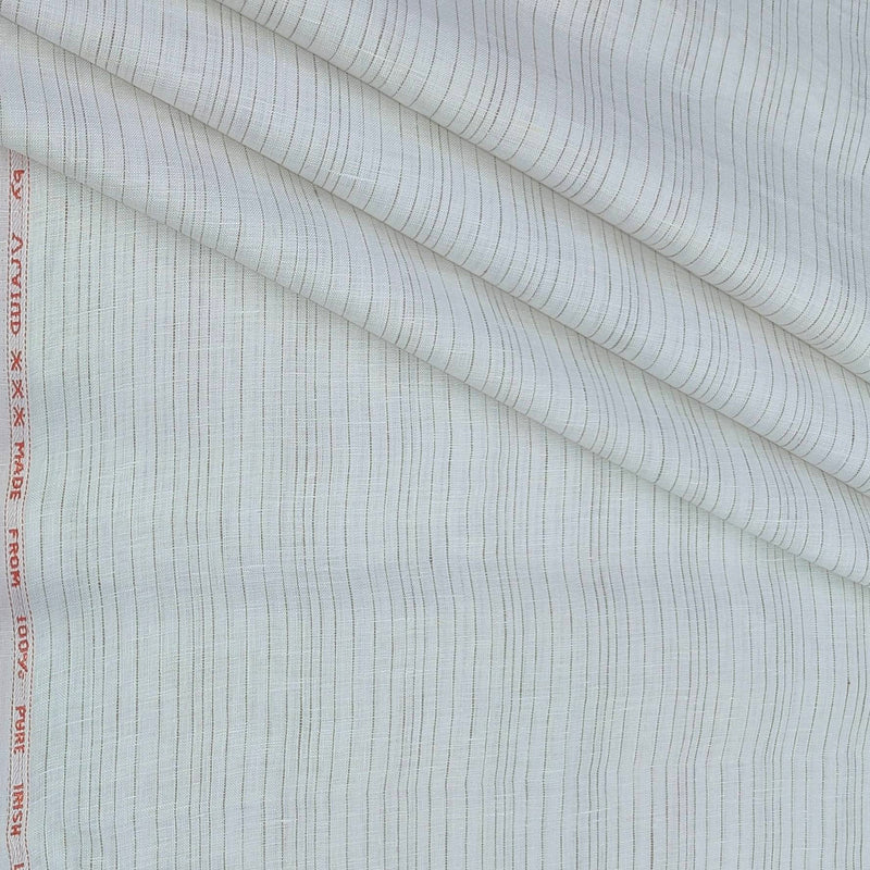 Shirt Fabric Arvind 60 Lea Pure Linen Lining Colour Brown N White