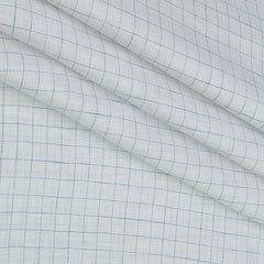 Shirt Fabric Arvind 60 Lea Pure Linen Check Colour Blue N White