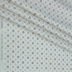 Shirt Fabric Raymond 100% Giza Cotton Print Colour Off White