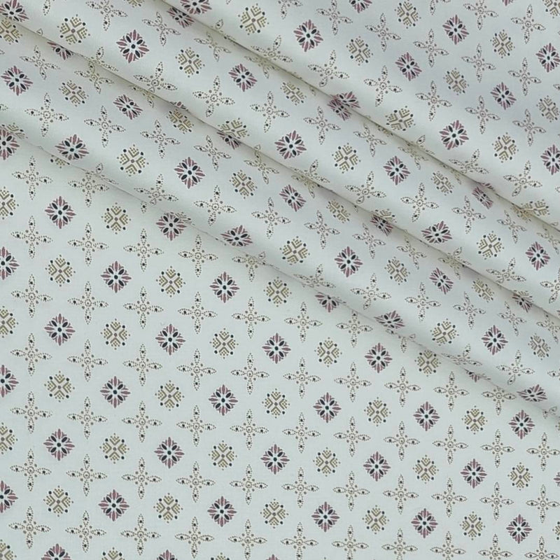 Shirt Fabric Raymond 100% Giza Cotton Print Colour Off White
