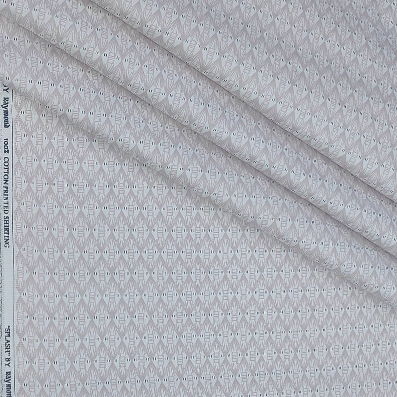 Shirt Fabric Raymond 100% Giza Cotton Print Colour Soft Pink