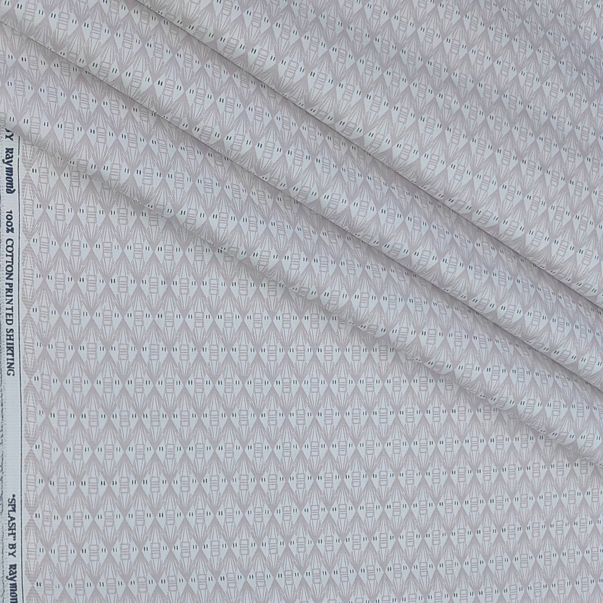 Shirt Fabric Raymond 100% Giza Cotton Print Colour Soft Pink