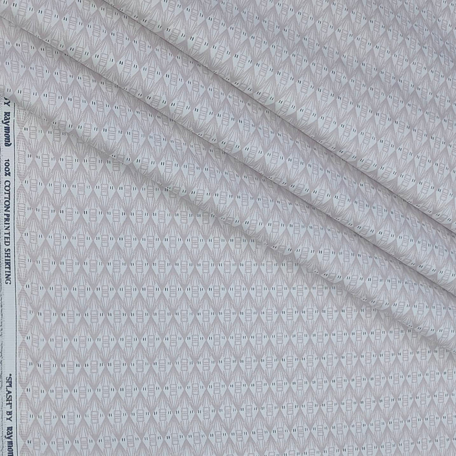 Shirt Fabric Raymond 100% Giza Cotton Print Colour Soft Pink