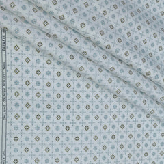 Shirt Fabric Raymond 100% Giza Cotton Print Colour Mint Green N White