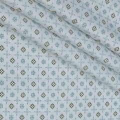 Shirt Fabric Raymond 100% Giza Cotton Print Colour Mint Green N White