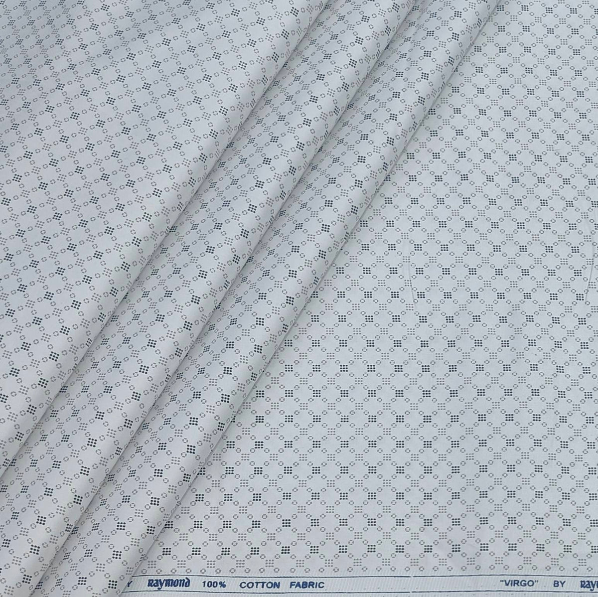 Shirt Fabric Raymond 100% Giza Cotton Print Colour Grey N White