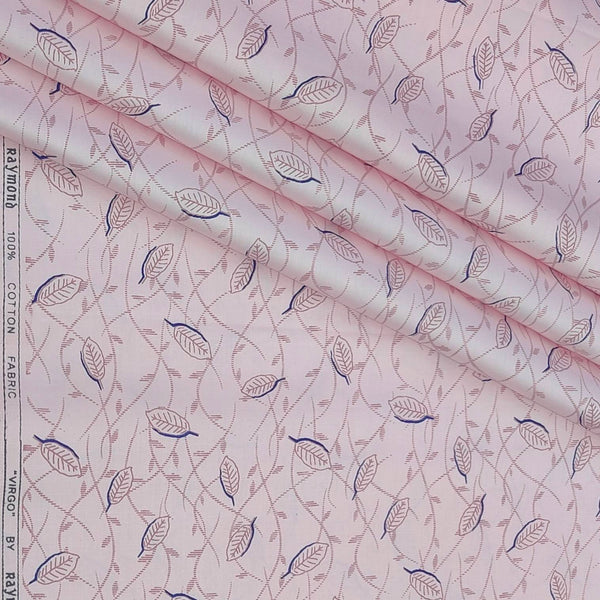 Shirt Fabric Raymond 100% Giza Cotton Print Colour Pink