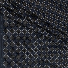 Shirt Fabric Raymond 100% Giza Cotton Print Colour Dark Blue N Brown