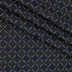 Shirt Fabric Raymond 100% Giza Cotton Print Colour Dark Blue N Brown