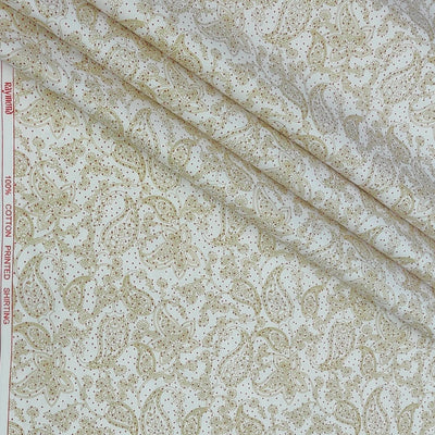 Shirt Fabric Raymond 100% Giza Cotton Print Colour Tan Beige