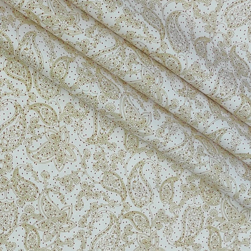 Shirt Fabric Raymond 100% Giza Cotton Print Colour Tan Beige