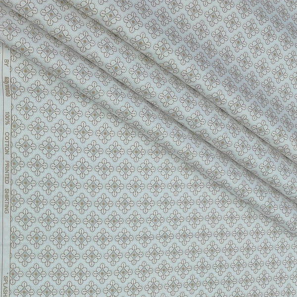 Shirt Fabric Raymond 100% Giza Cotton Print Colour Brown