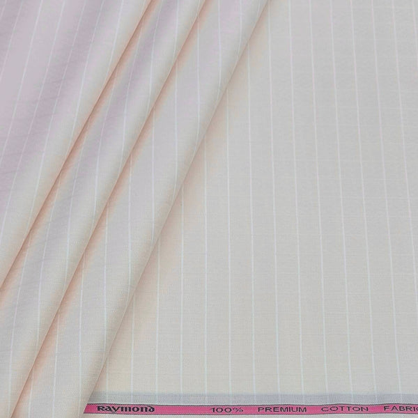 Shirt Fabric Raymond 100% Giza Cotton Check Colour Very Light Cream