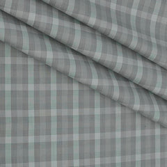 Shirt Fabric Raymond 100% Giza Cotton Broad Check Colour Greenish Grey