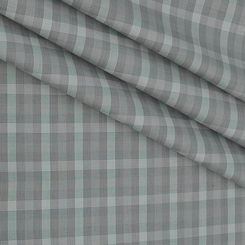 Shirt Fabric Raymond 100% Giza Cotton Broad Check Colour Greenish Grey