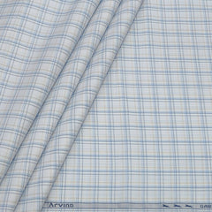 Shirt Fabric Arvind 100% Pure Cotton Check Colour Blue N White