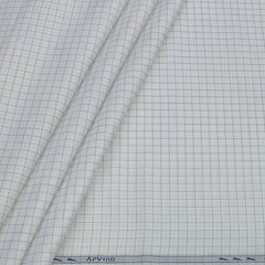 Shirt Fabric Arvind 100% Pure Cotton Check Colour Grey N White