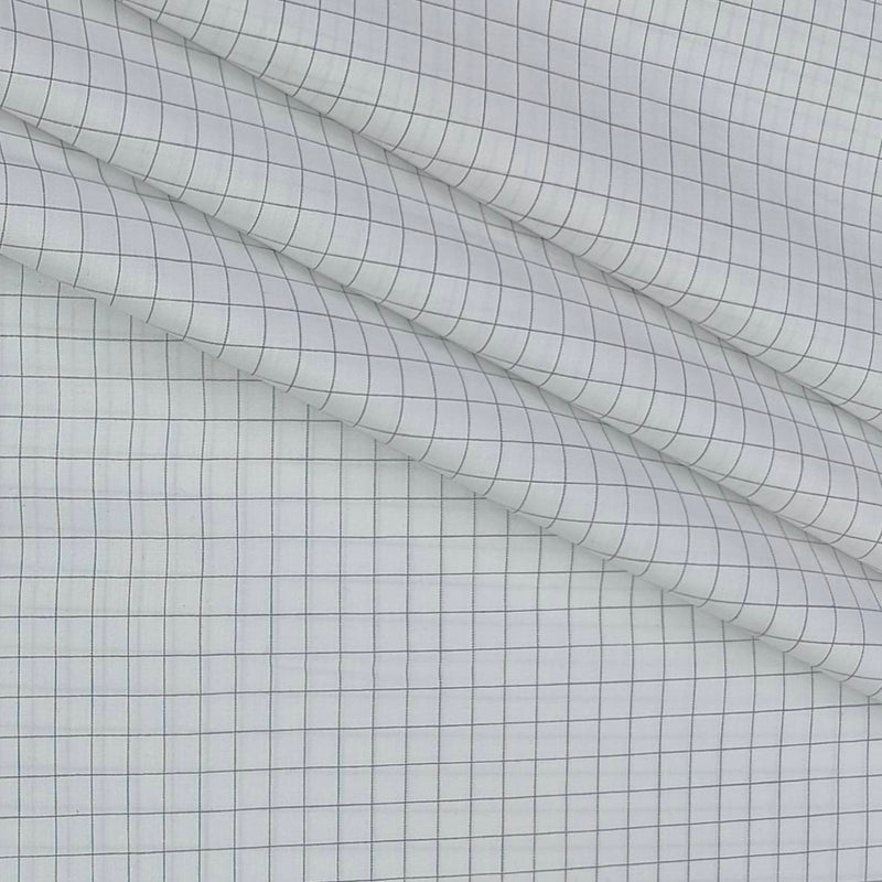 Shirt Fabric Arvind 100% Pure Cotton Check Colour Grey N White