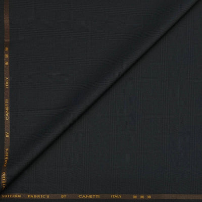 Trouser Fabric Canetti Italy Luxury Stretchable Poly Viscose Mild Check Colour Dim Grey