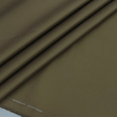 Pant Shirt Combo Donear Greenish Brown Trouser With White Plain Giza Cotton Shirt Fabric
