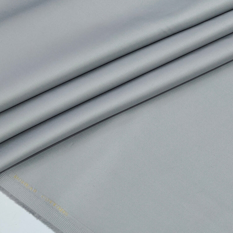Trouser Fabric Donear Giza Cotton Stretchable Plain Colour Silver Grey