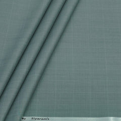 Trouser Fabric Siyaram Poly Viscose Mild Check Colour Seafoam Green
