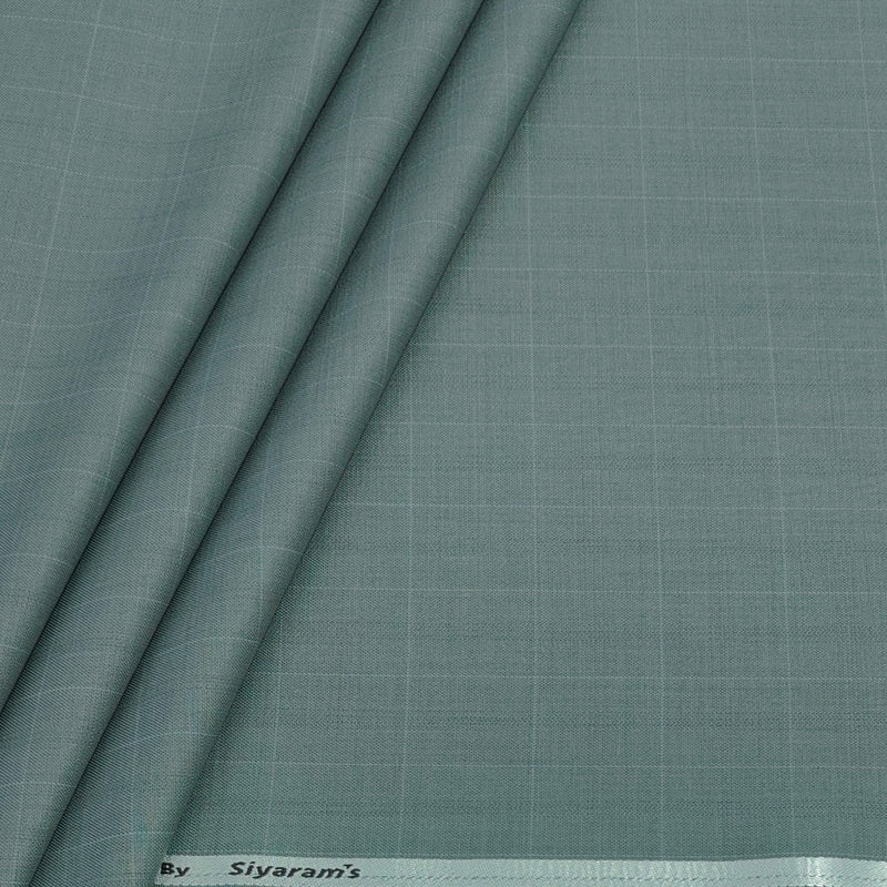 Trouser Fabric Siyaram Poly Viscose Mild Check Colour Seafoam Green